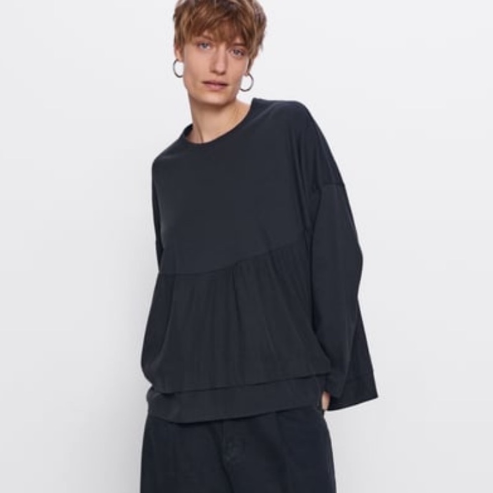 Zara Women’s Oversized Combination Peplum Top - Size M